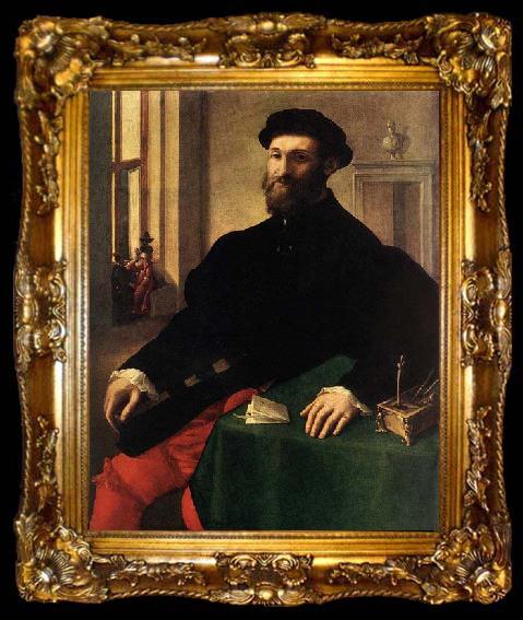 framed  CAMPI, Giulio Portrait of a Man - Oil on canvas, ta009-2